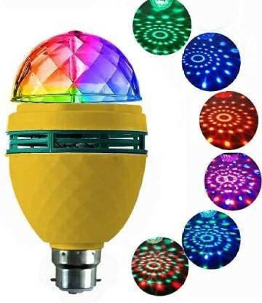 Hiru 360 Degree Rotating Crystal LED Bulb disco Light, LED Light, LED Disco Light for Party,Function,Diwali,Christmas Decoration/multipal Lighting Modes Single Disco Ball Single Disco Ball