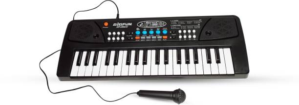 SANJARY 37 Key Piano Keyboard Toy with DC Power Option, Recording and Mic (Black)