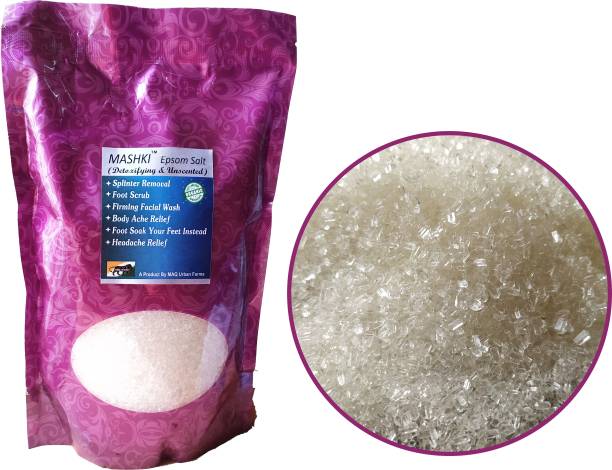 MASHKI EPSOM BATH SALT for acne , body pain, muscle pain and hair MAGNESIUM SULPHATE - 1kg