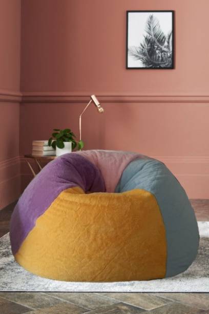 mollismoons Jumbo Chair Bean Bag Cover  (Without Beans)