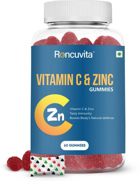RONCUVITA Vitamin C with Zinc Gummies For Boost Immunity - 60 Gummies Orange Flavour