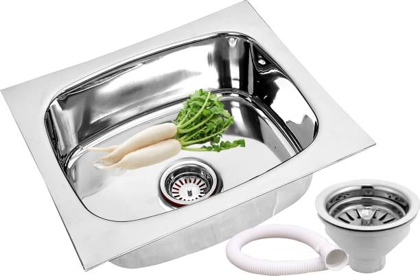 shri natraj shri natrij KING Kitchen Sink, Size-(16x18x8), stainless steel oval bowl' Kitchen Sink, Size-(16x18x8), Vessel Sink (SILVER) Vessel Sink