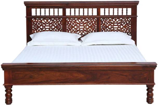 Vishwakarma Antique Jodhpuri Handcrafted Solid Wood Queen Bed