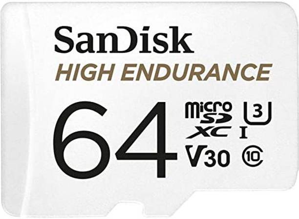 SanDisk High Endurance Card For dash cams and home security cameras 64 GB MicroSDXC Class 10 100 MB/s Memory Card