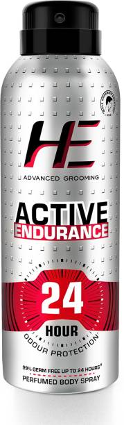 HE Active Endurance Perfumed Body Spray 150ml for Today's Active Men, 24 Hour Odor Protection* 99% Germ Free up to 24 hours Deodorant Spray  -  For Men