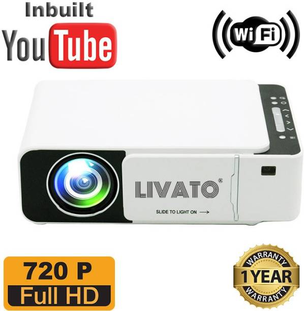 Livato T5 WiFi HD Projector with Built-in YouTube Suppo...