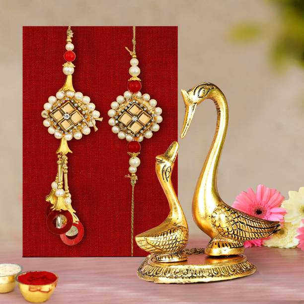 TIED RIBBONS Rakhi for Brother and Bhabhi Gift Lumba Rakhi Set with Wishes Card TIED RIBBONS Rakhi for Brother and Bhabhi Gift Lumba Rakhi Set with Wishes Card