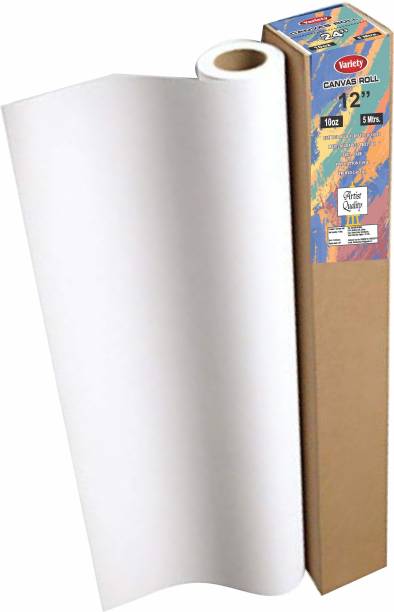 variety 12 " X 5 MTR ROLL CANVAS Cotton Medium Grain Canvas Roll (Set of 1)