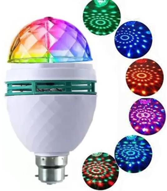 Hiru Rotating LED Crystal Bulb Magic Disco Light Night Lamp for Party/Home Decoration Multi Color LED Light Single Disco Ball
