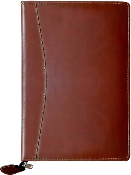 Printdoot.com Pure Leatherette Material Tone Brown Colour File Folder for Documents, Certificate Sections with 20 Leafs. FS