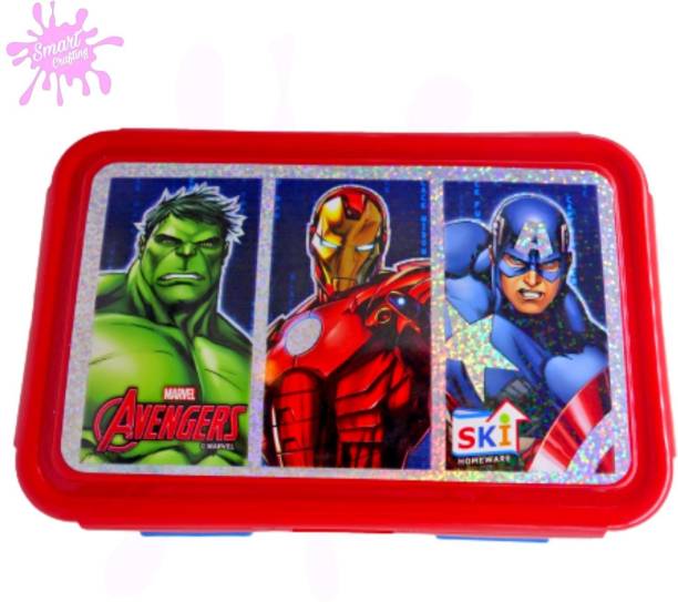 SmartCrafting AVENGER BLUE Lunch Box 2 Containers Lunch Box Birthday Return Gifts for Kids Party Lunch Set. 2 Containers Lunch Box