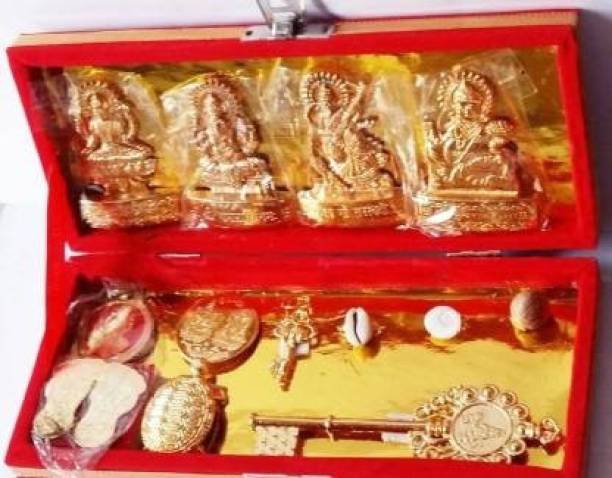 lootnixx Gokulshoppe Laxmi Kuber Dhan Varsha Bhandari Yantra Brass Yantra (Pack of 1) Brass Yantra