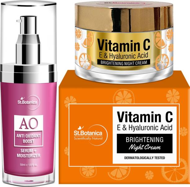 StBotanica Night Care Combo | Vitamin C Night Cream 50g + AO serum - Moisturizer 50ml