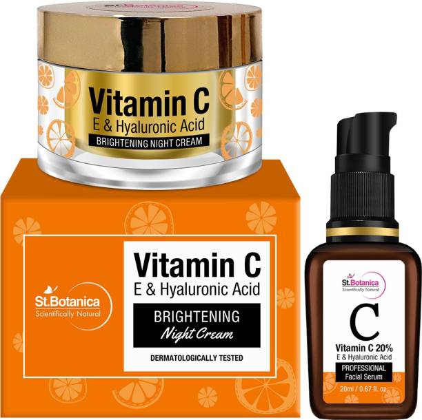 St.Botanica Vitamin C Brightening Skin Care | Night Cream 50g + Face Serum 20ml