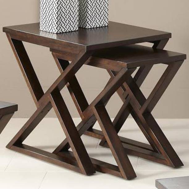 FUREON Nest of Tables Wooden Coffee Table End Nesting Table Solid Wood Nesting Table