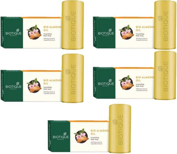 BIOTIQUE Almond Oil Soap Each Pack 150ml Pack Of 5