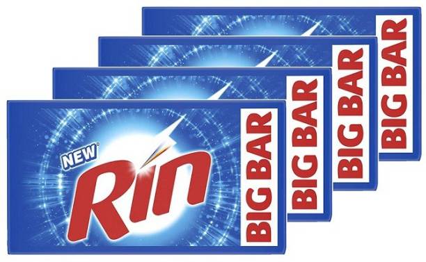 Rin advanced big bar 250 GM soap (PACK OF 4) Detergent Bar