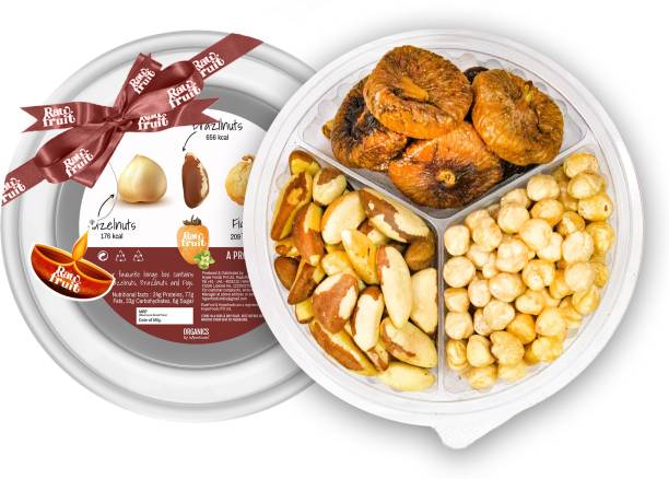 HyperFoods Box Diwali Dry Fruit Combo Pack of 3 Premium Dry Fruits and Nuts Hazel Brazil Figs Anjeer | Happy Diwali Festival Dry Fruit Gift Pack and Gift Hampers for Corporates Friends & Relatives
