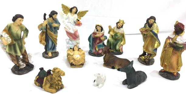 SK Collectione 5 inch Christmas Nativity Set, Crib set Separate Pieces 13 cm Pack of 12