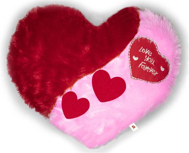 Wondershala fur heart love pillow for Girlfriend , Boyfriend Microfibre Solid Cushion Pack of 1