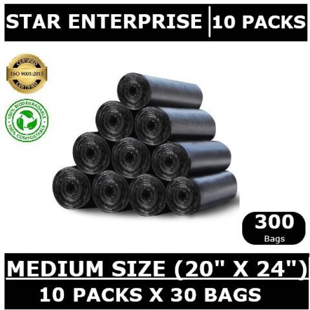 Star Enterprise Black Biodegradeable Garbage Bags - 20 Inch X 24 Inch Medium 30 L Garbage Bag