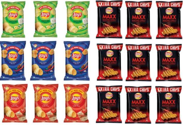 Lay's Maxx, Green, blue and Red combo pack 270 gm Chips