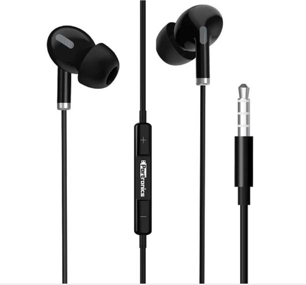 Portronics Super sound quality earphone In-Line high quality Mic headphone Wired Headset