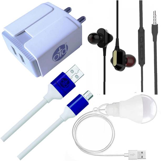 Top Headset K Adapter cheap price 5stars Flipkart in India 34 OTD Wall Charger Accessory Combo for OKWU Pi Plus, OnePlus One, Onida i406, OPPO A11K