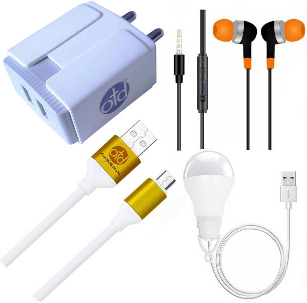 OTD Wall Charger Accessory Combo for Huawei Honor 3X, Huawei Honor 6S, Huawei Nova 3i, Huawei Y5p