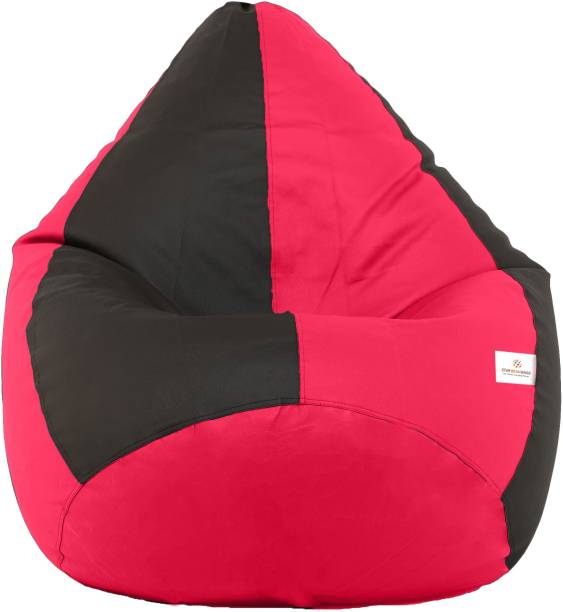 STAR XXXL Classic Black and Pink Teardrop Bean Bag  With Bean Filling