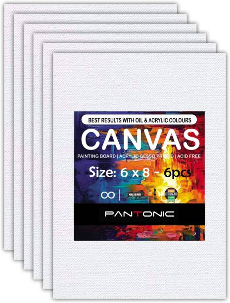 PANTONIC 6 X 8 Artist's CANVAS BOARD TRIPLE LAYER PRIMED Cotton Medium Grain Board Canvas, Primed Canvas Board (Set of 6)