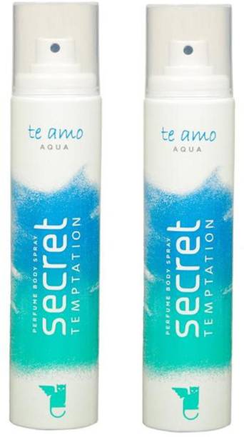 secret temptation Te Amo Aqua Perfume Pack of 2 Deodorant Spray  -  For Women