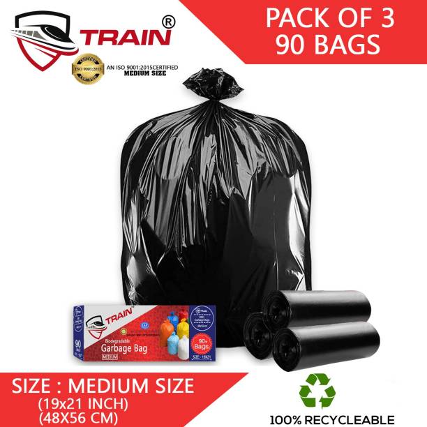 Train garbage bags small size for home dustbin plastic bag cover oxo biodegradable garbage bags 90 Bags Medium 20 L Garbage Bag