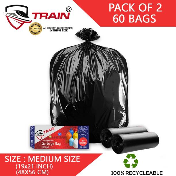 Train garbage bags dustbin polythene bags dustbin covers for home garbage bags 19*21 60 Bags Medium 20 L Garbage Bag