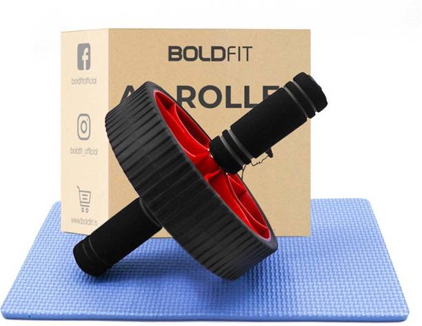 BOLDFIT Abs Roller For Men, Abs Exercise Equipment With Knee Mat For Men & Women Pro Abs Ab Exerciser