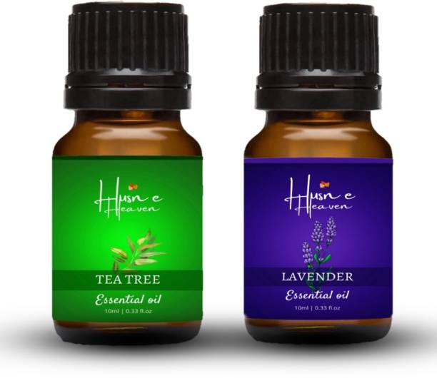 Husn e heaven Pure and Natural Lavender and Tea Tree Essentila oil for Relaxation, Sleep, Hair Growth, Skin Care, Essence, Tension Relief & More For Men And Women