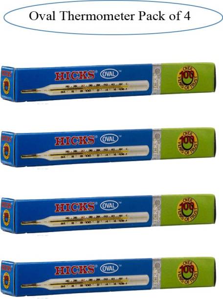 Hicks Clinical Thermometer (Pack of 4) Thermometer OVAL Thermometer