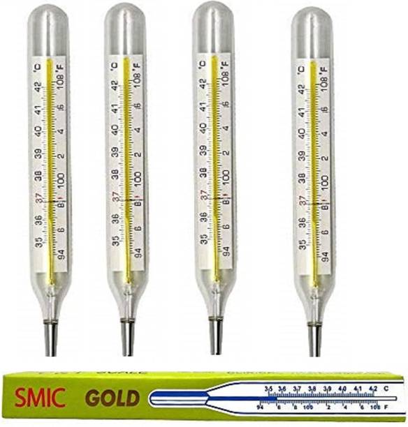 MCP Healthcare Oval Smic Gold Mercury thermometer Clinical Oval Thermometer (PACK OF 4 PCS) Thermometer