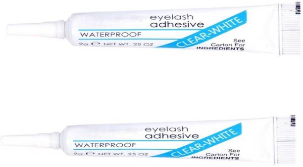 OVKING Waterproof False Eyelashes Makeup Adhesive Eye Lash Glue Clear White pack of 2