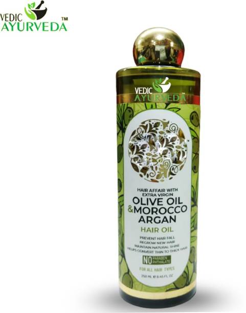 VEDICAYURVEDA Pure Olive Oil & Morocco Argon hair oil for Regrow New Hair (250ml) Hair Oil