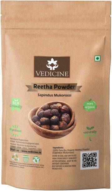 VEDICINE Pure and Natural Reetha Powder (Soapnuts) For Hair