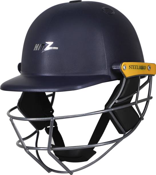 Steelbird Cricket Helmet Blue with Orange Detachable/Washable Interior,Stainless Steel Grill Cricket Helmet