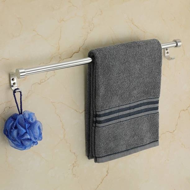 GLOXY by GLOXY Bathroom Accessories Heavy Round Towel Bar/Towel Holder/Towel Stand/Towel Hanger Silver Towel Holder