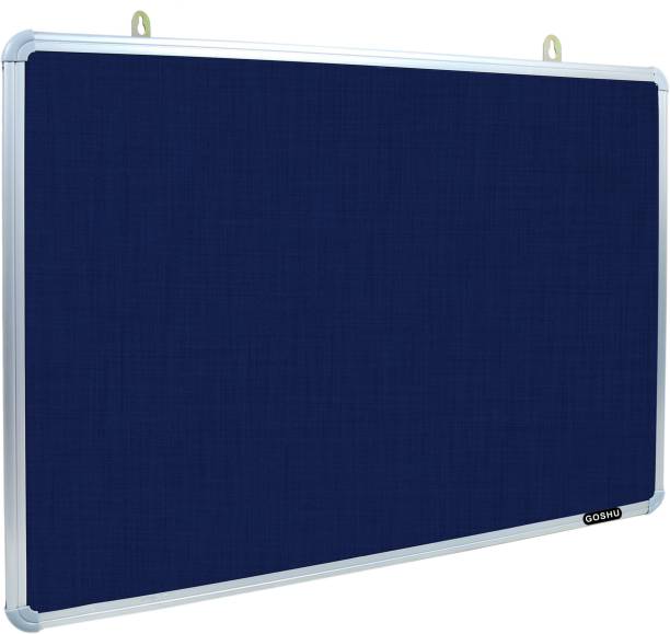 GOSHU 2 X 3 Feet Notice Premium Material Pin-up Board/Pin-up Board/Soft Board/Bulletin Board/Pin-up Display Board for Office, School and Home, (Blue, Pack of 1) Notice Board