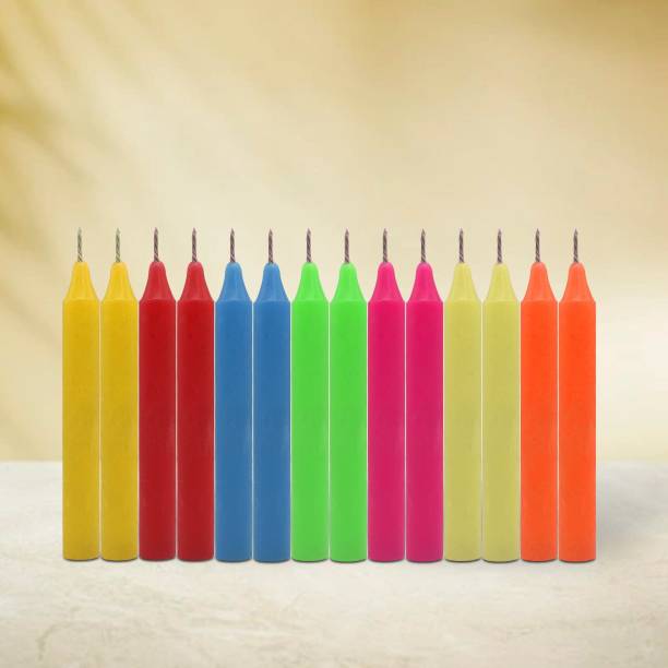 AuraDecor Pack of 14 Stick Candles || Especially Meant for Healing , Chakras, Ritual Candles , Decoration, Lighting , Home Decor || Burning Time 3 to 4 Hours Each Candle