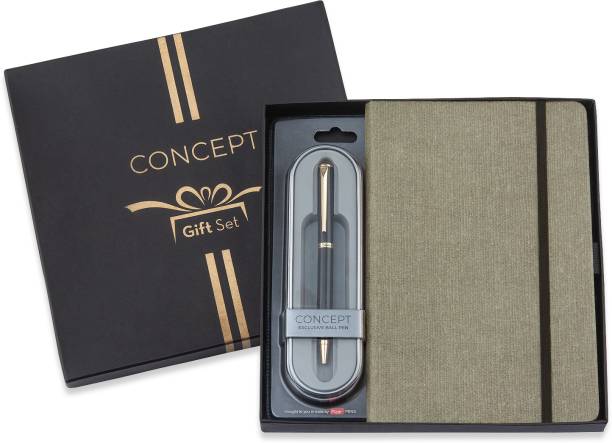 concept Classic Diary Giftset with Pierre Cardin Ball Pen - A5 Diary Single Rule 192 Pages
