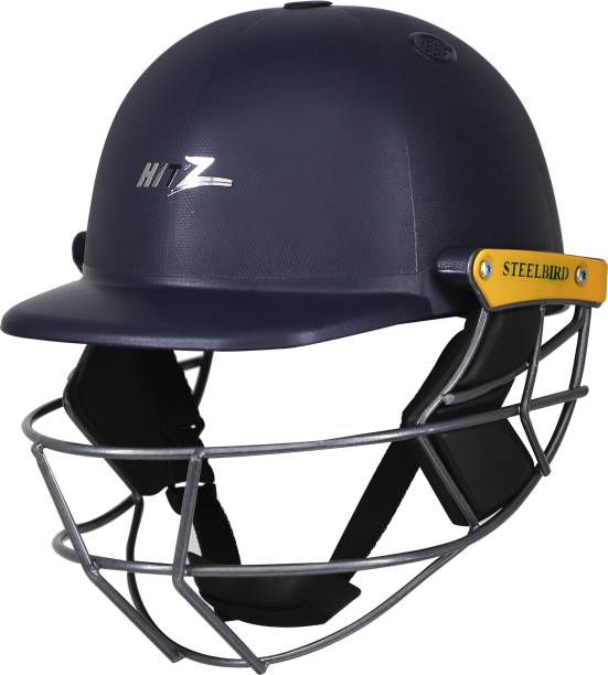 Steelbird Cricket Helmet Blue With Orange Detachable/Washable Interior,Mild Steel Grill Cricket Helmet