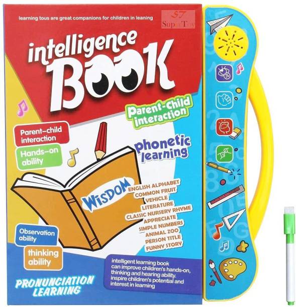 Toyvala Intelligence Educational Interactive Book for 3+ Year Kids - Phonetic Learning Book with Sound, Educational English Reading Book - Alphabets, Numbers, Vegetables, Occupation, Animals, Colors, Fruits, Transport Vehicles, Relationships, Musical Instruments, Geometrical Shapes & Many More