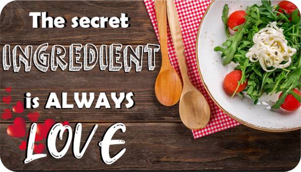 AVI Rectangular Fridge Magnet Brown Secret Ingredient Love Food Quote RFM00035 Fridge Magnet Pack of 1
