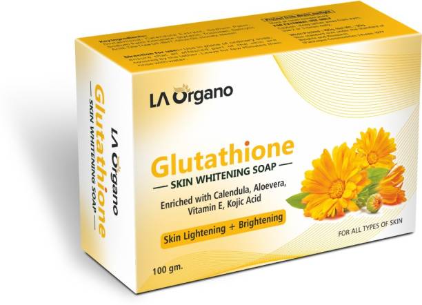 LA Organo Glutathione Calendula Skin Lightening & Brightening Soap For All Skin Type-Pack of 1